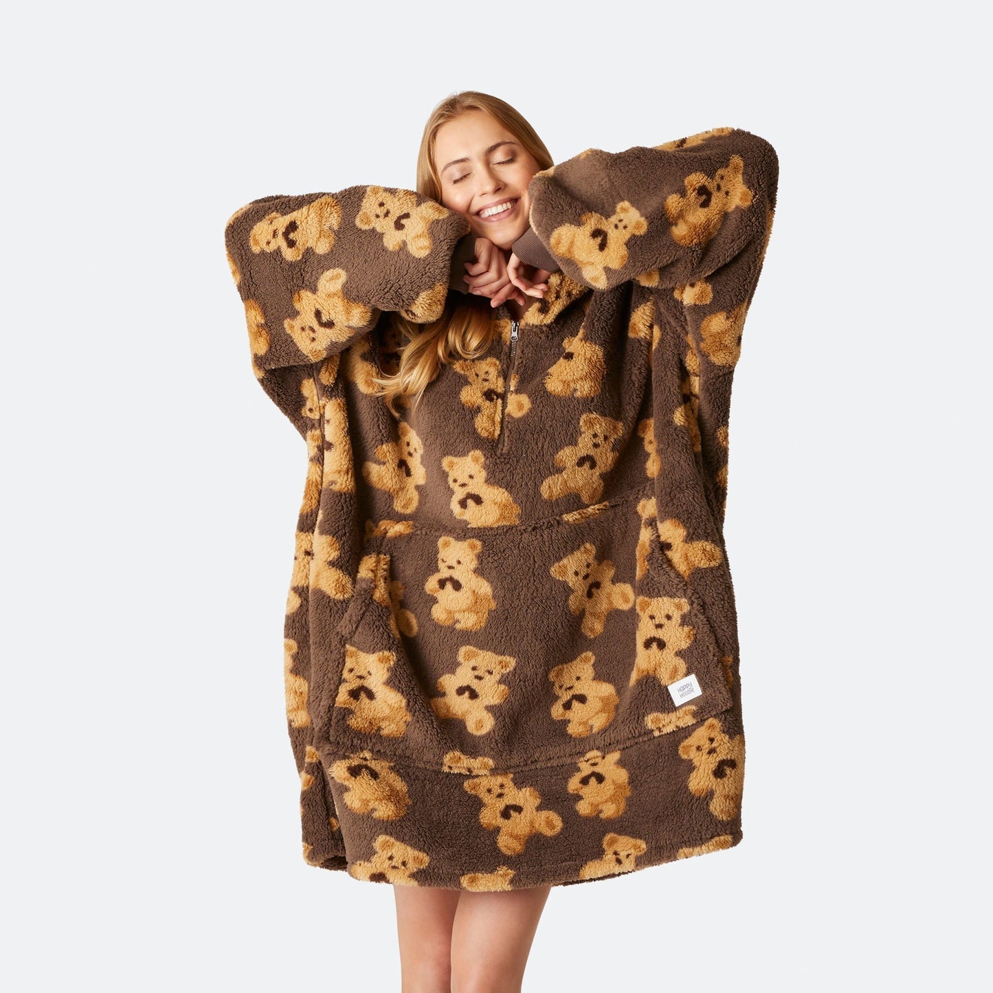 Dunkler Teddy HappyHoodie - Stilzeits