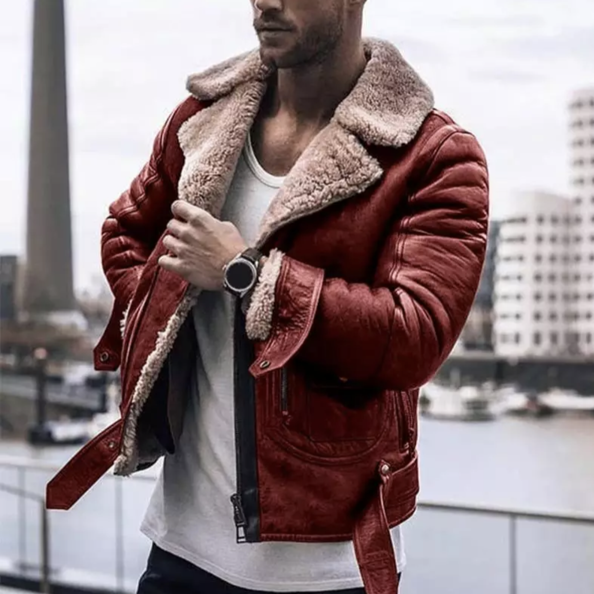 Moderne, warme Herren-Winterjacke im stylischen Design