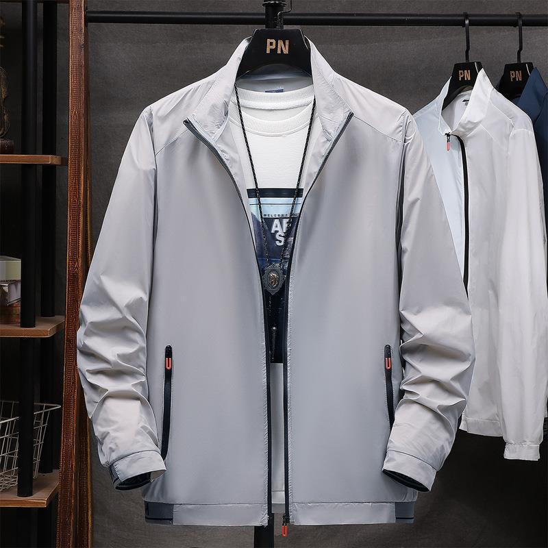 Herren leichte wasserabweisende Übergangsjacke mit praktischen Reißverschluss-Taschen Stilzeits