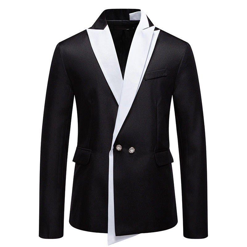 Herren Eleganter Smoking-Blazer mit kontrastreichem Revers Stilzeits