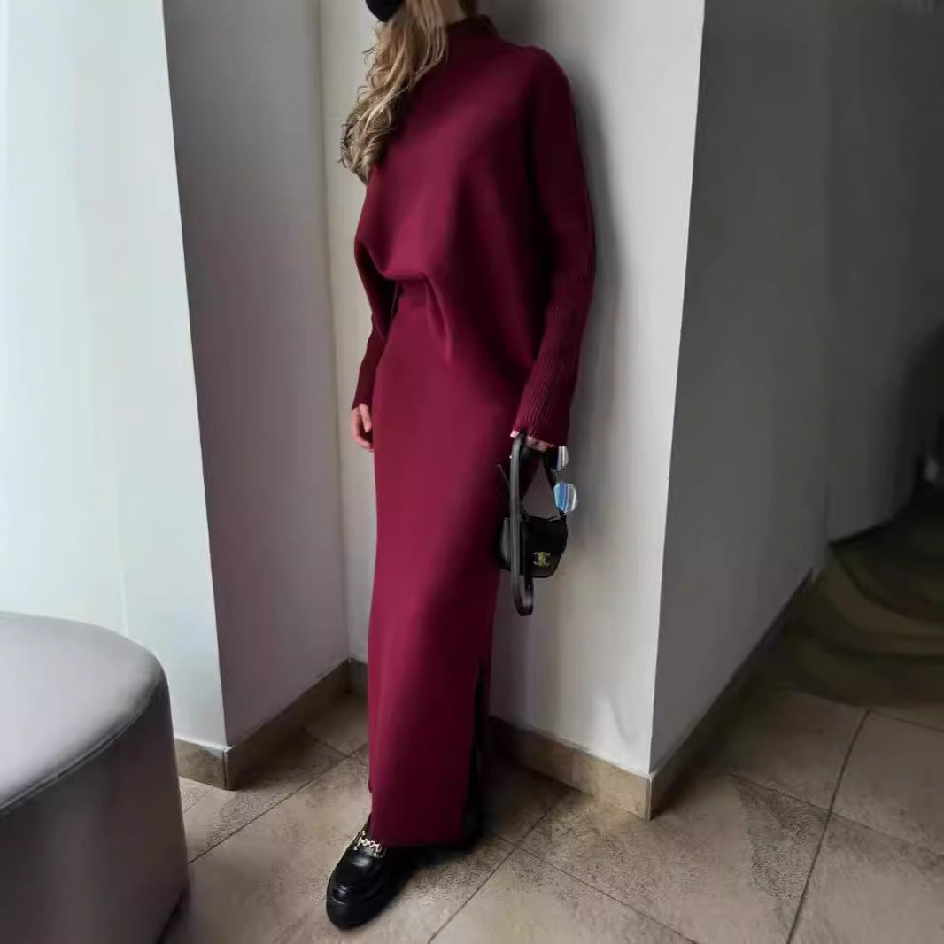 Damen Elegant gestricktes Maxikleid mit lässigem Schnitt Stilzeits