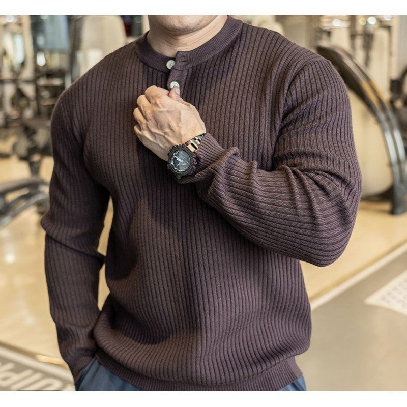 Herren Langarm Pullover mit strukturiertem Rippenstrick Stilzeits