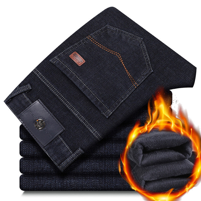 Herren warme gefütterte Jeanshose mit klassischem Schnitt Stilzeits