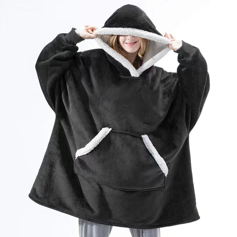 Damen Gemütlicher Hoodie-Poncho mit weichem Futter und praktischen Taschen Stilzeits
