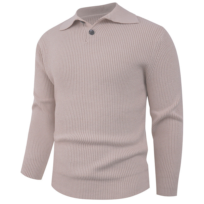 Herren Strickpullover mit modernem Polokragen und funktionalem Knopfverschluss Stilzeits