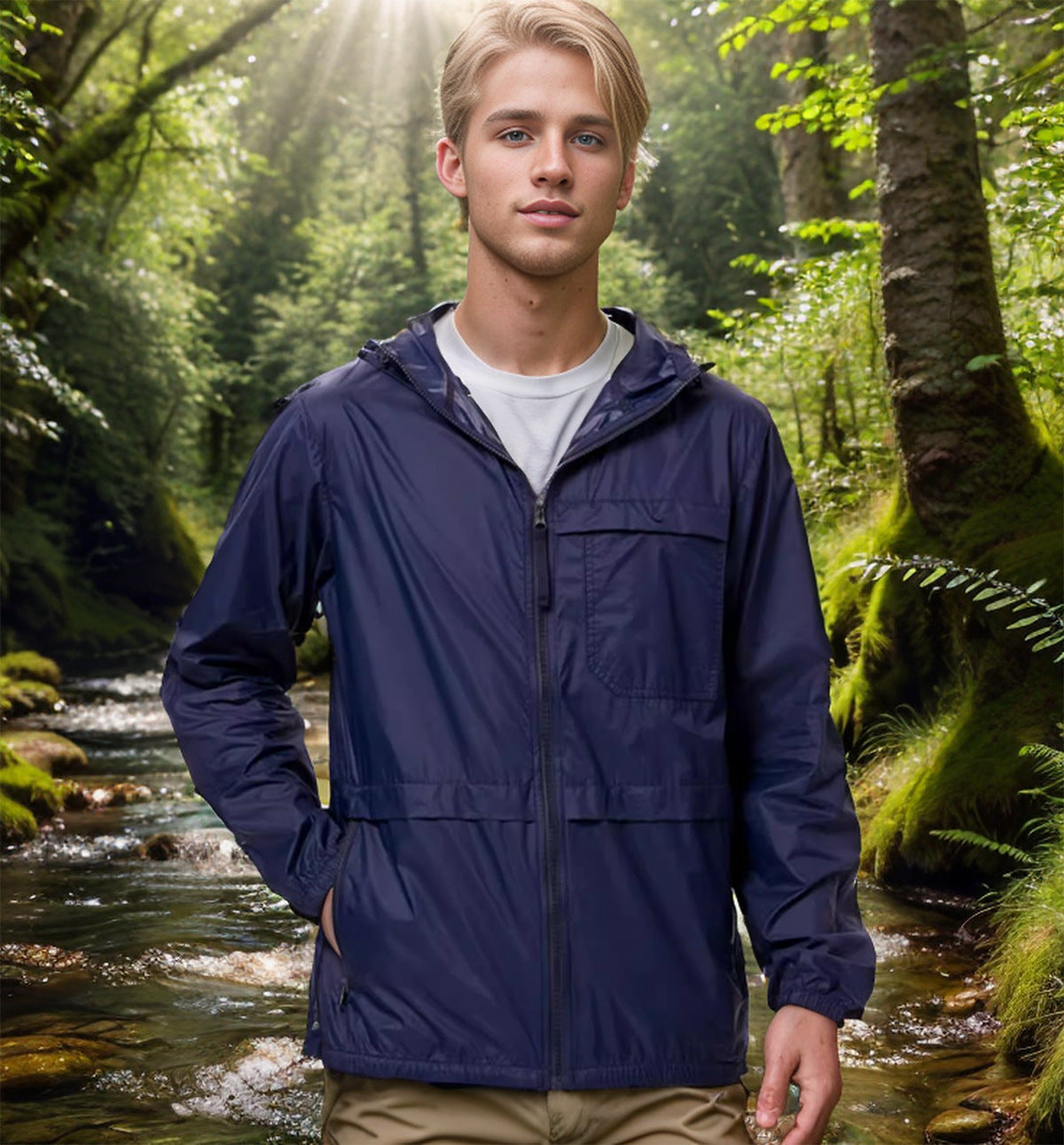 Herren winddichte Outdoor-Jacke Stilzeits