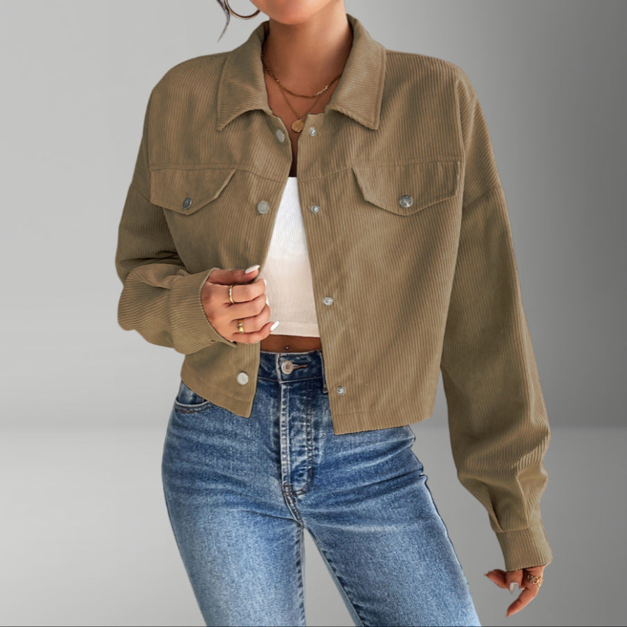 Damen Kurzjacke aus cordartigem Material Stilzeits