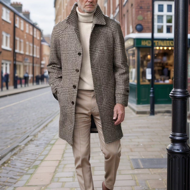 Herren Klassischer Karomantel Stilzeits