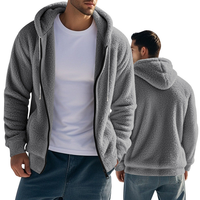 Herren Fleece Hoodie mit Kängurutasche und praktischem Reißverschluss Stilzeits