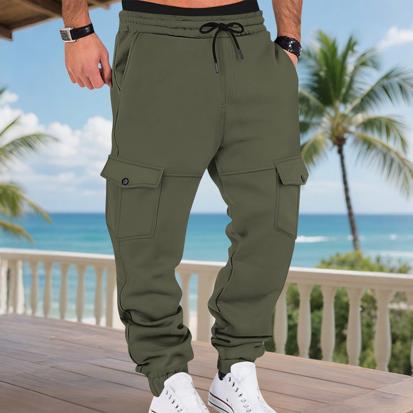 Herren Cargo-Sweatpants mit praktischen Seitentaschen und elastischem Bund Stilzeits