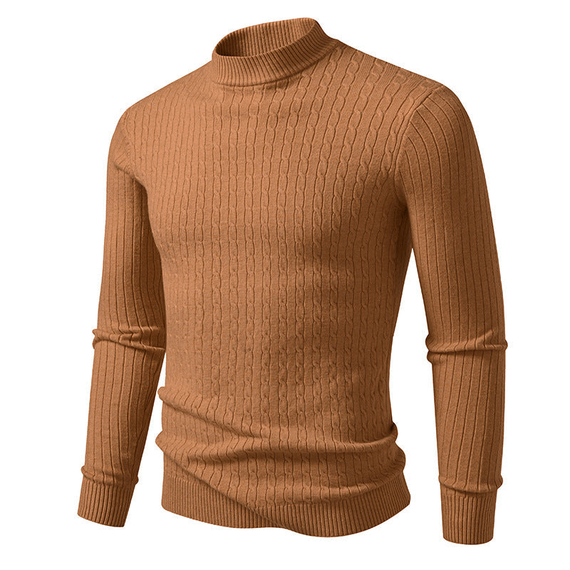 Herren Rollkragenpullover mit strukturiertem Zopfdesign Stilzeits