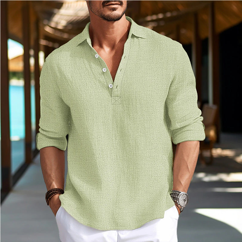 Herren lässiges Langarmhemd mit strukturiertem Gewebe Stilzeits