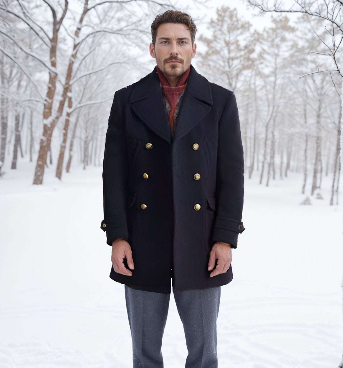 Herren modischer Doppeltbreasted Mantel mit praktischen Taschen Stilzeits