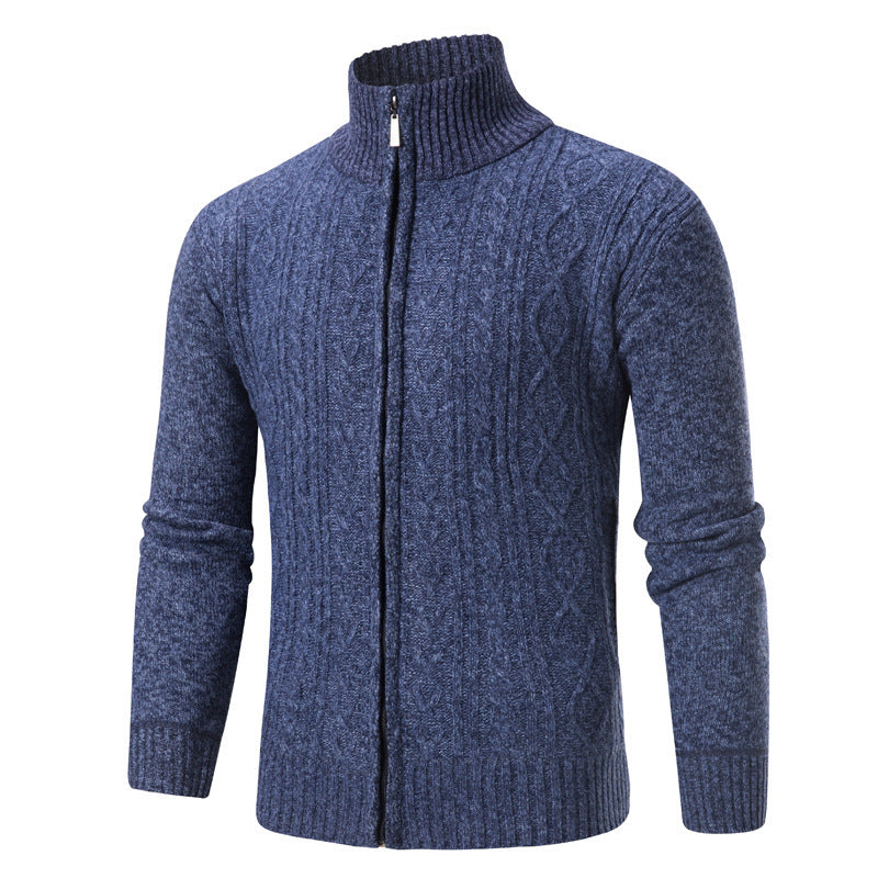 Herren modischer Strickpullover mit Stehkragen Stilzeits