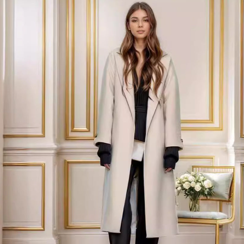 Damen eleganter Duster-Mantel mit geräumigen Taschen und modernem Schnitt Stilzeits