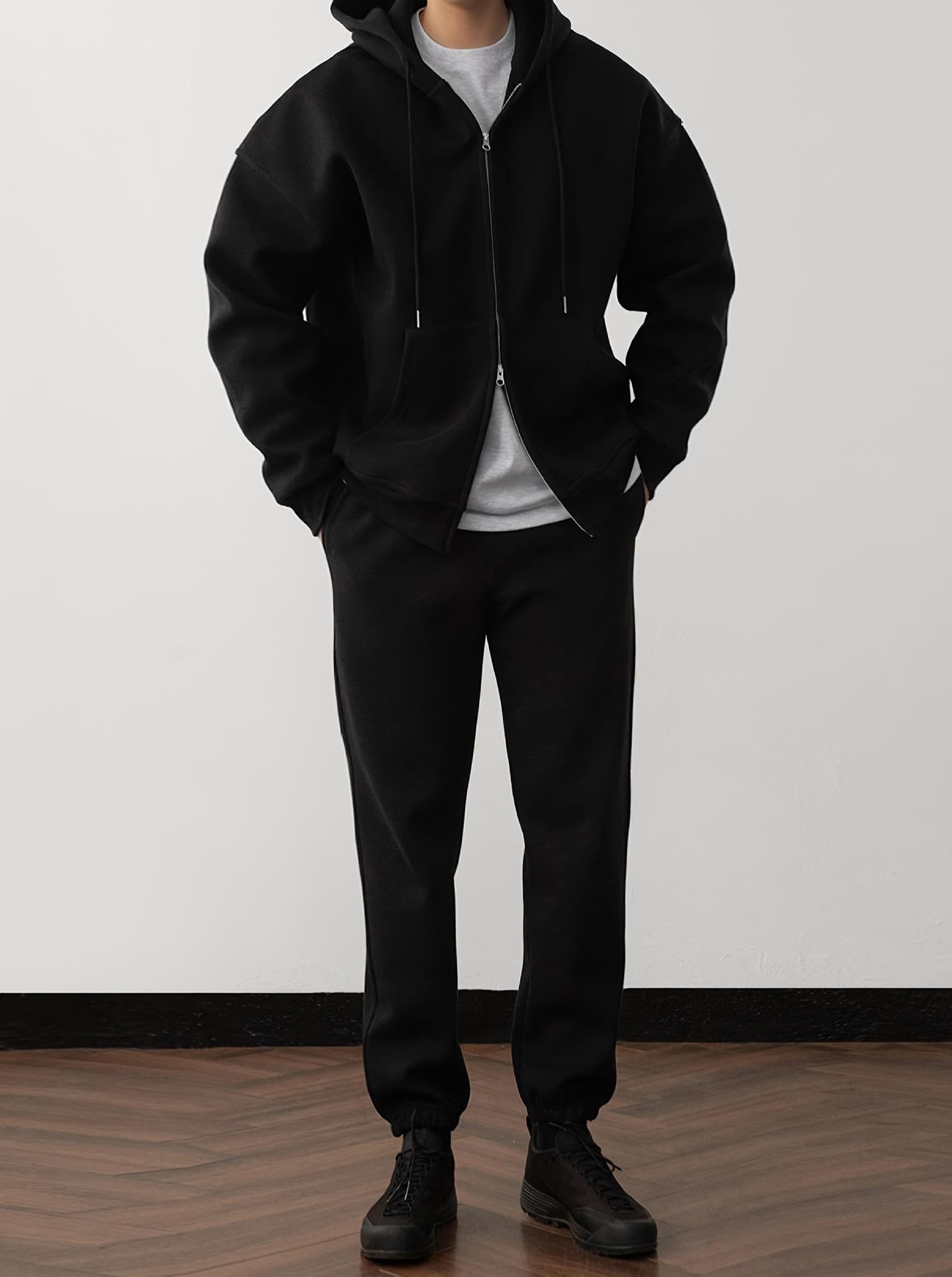 Herren bequeme Freizeitjacke mit passender Jogginghose Stilzeits