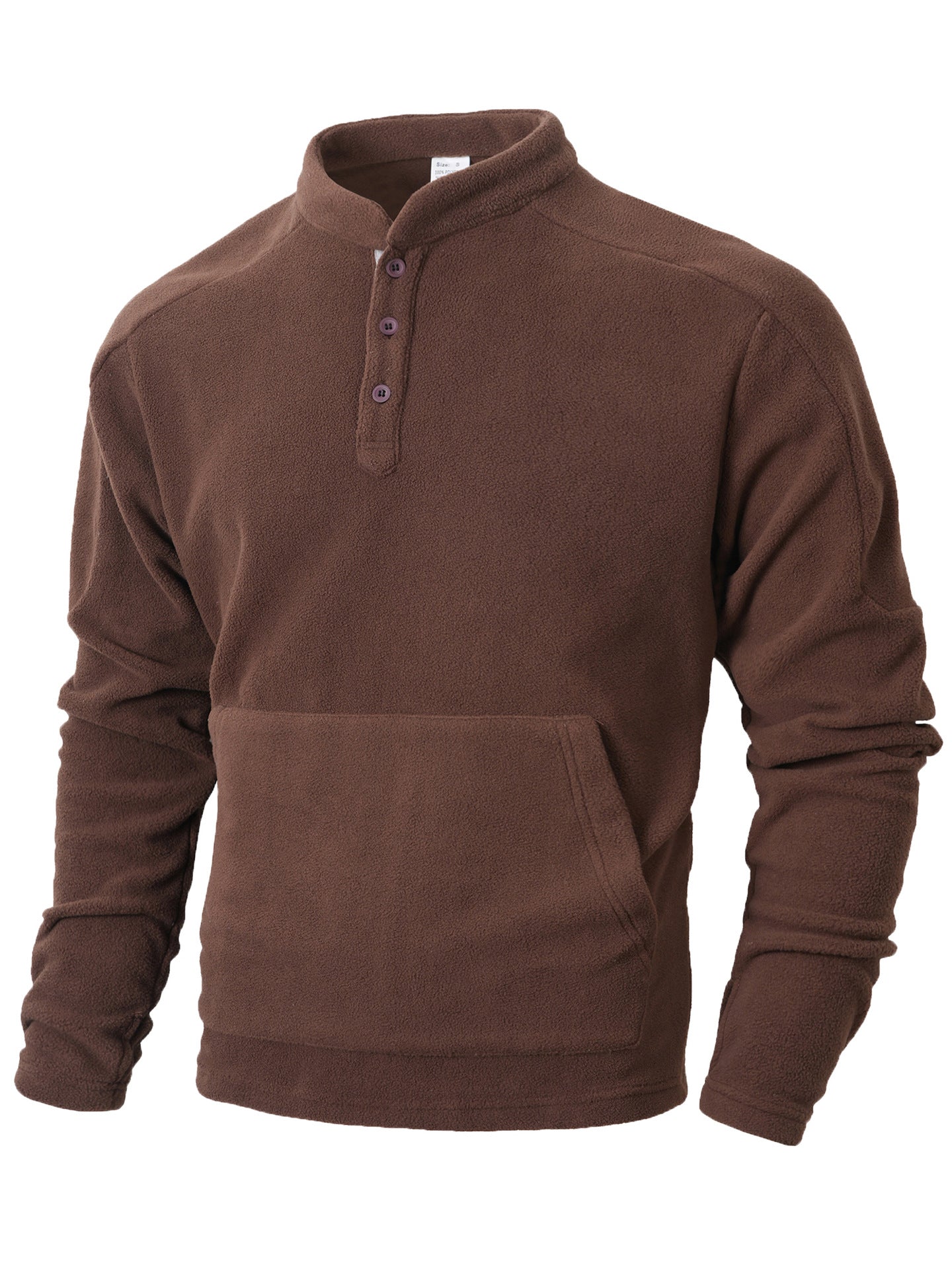 Herren Kuscheliger Fleece-Pullover mit Knopfleiste Stilzeits