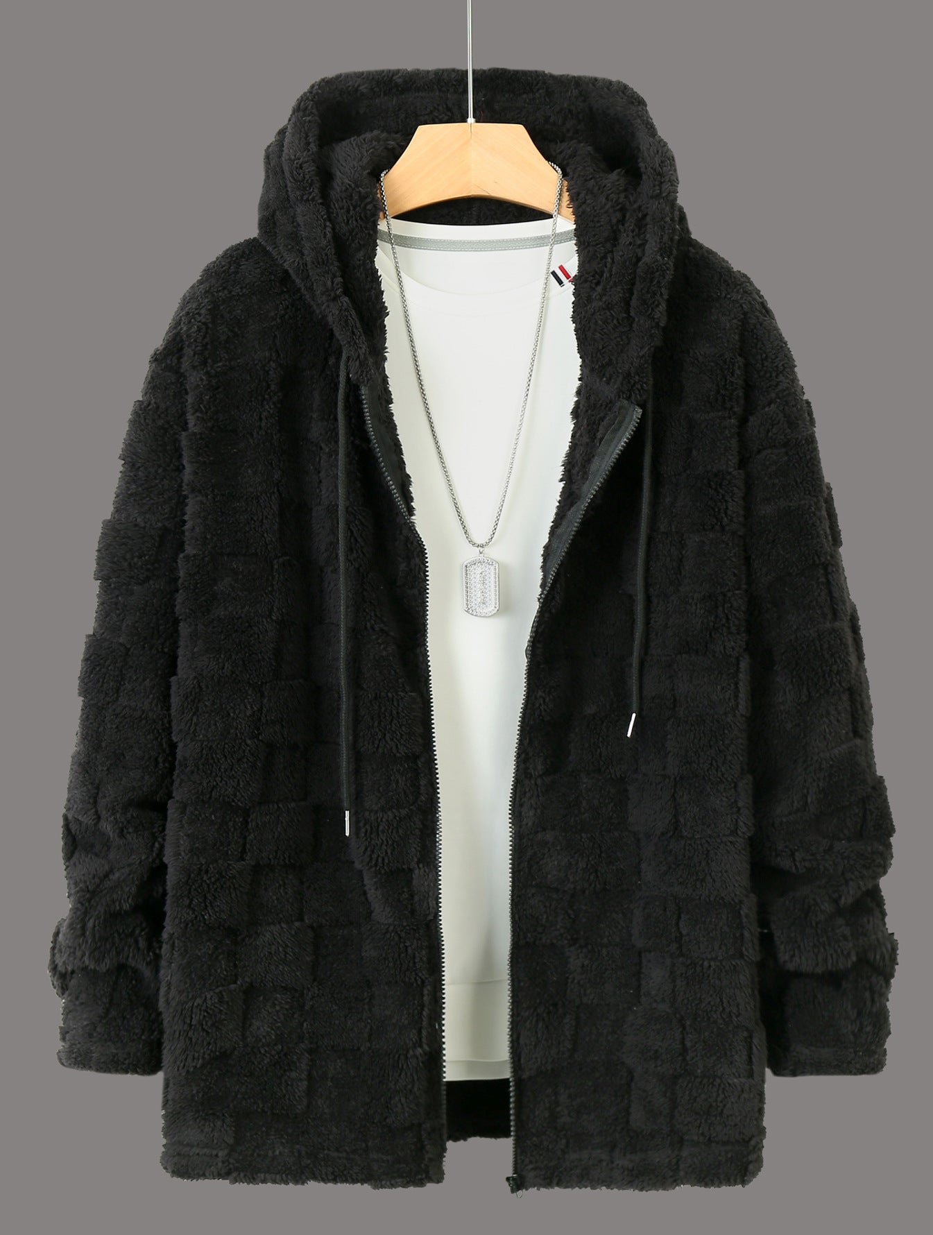 Damen Flauschige Fleecejacke mit Kapuze Stilzeits