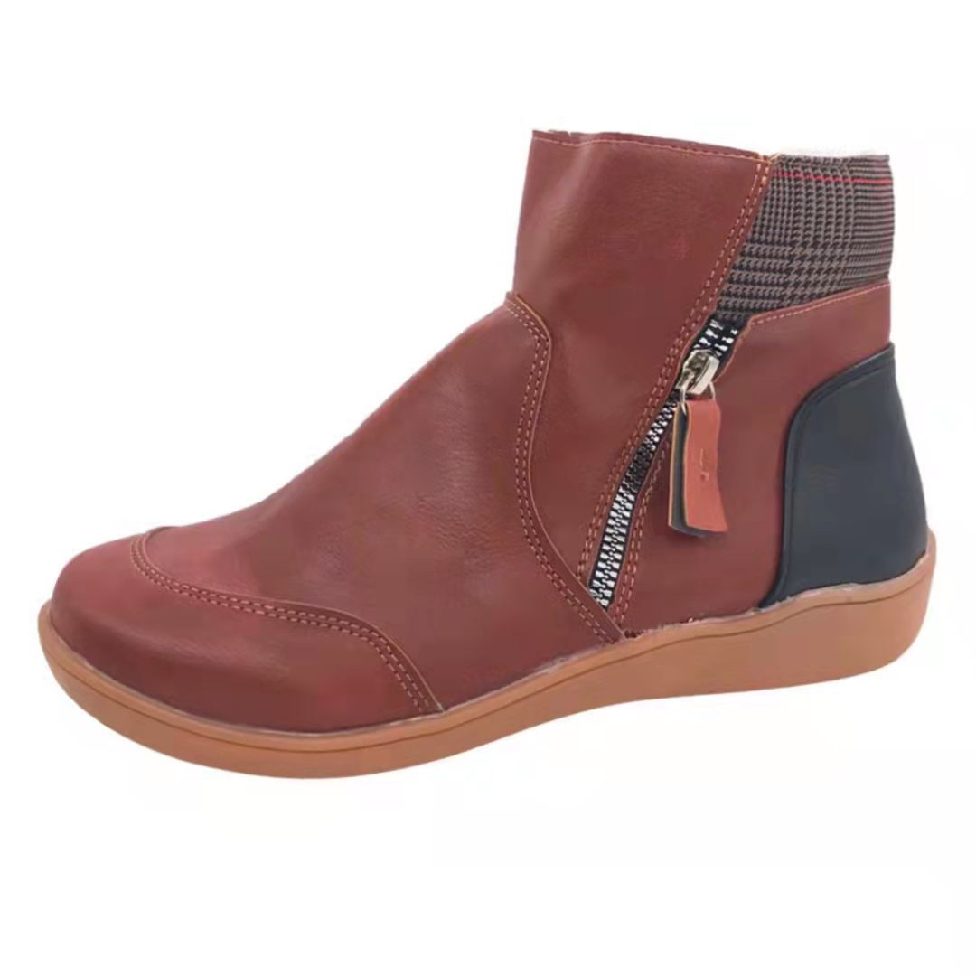Damen Komfortable Stiefeletten mit modischem Reißverschluss und ergonomischer Sohle Stilzeits