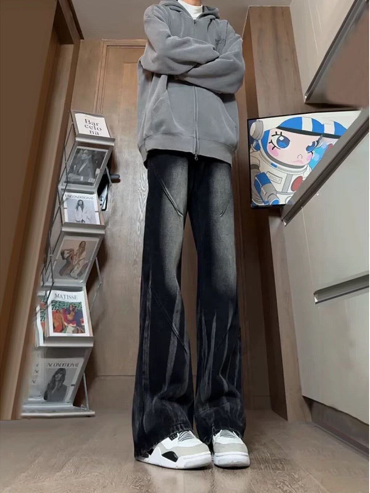 Herren lässige baggy Jeans im used Look Stilzeits