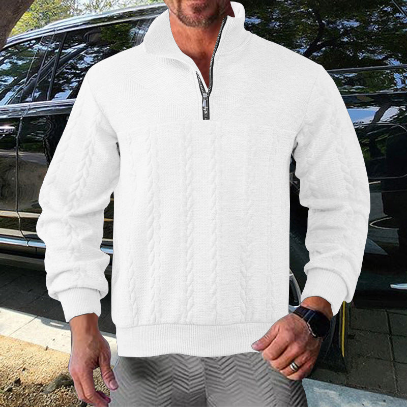Herren Zip-Pullover mit strukturiertem Design Stilzeits