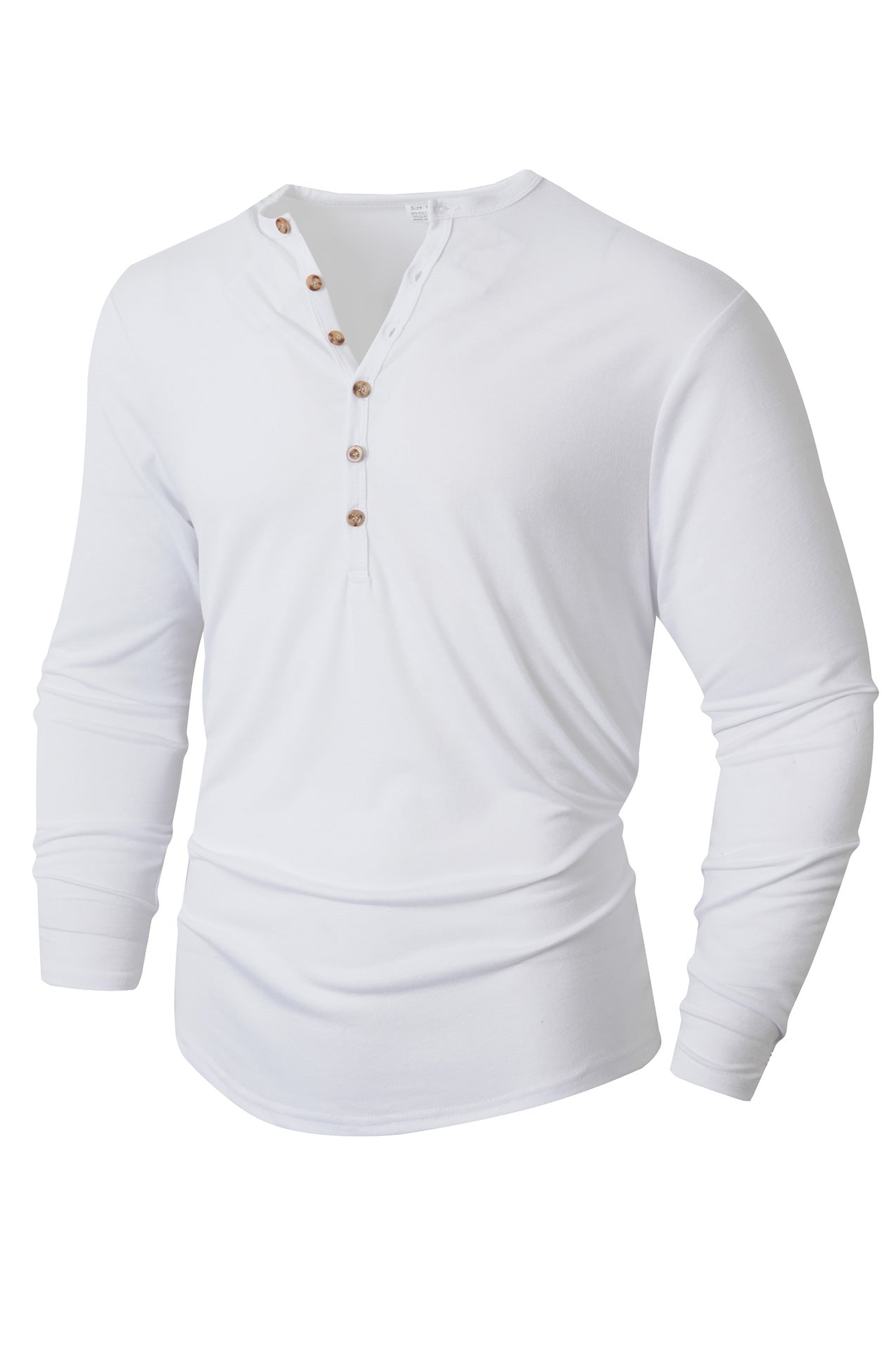 Herren Langarm Henley-Shirt mit Knopfleiste und weichem Baumwollmix Stilzeits
