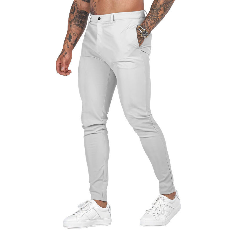 Herren elegante Slim-Fit Chinohose mit elastischem Bund und praktischen Taschen Stilzeits