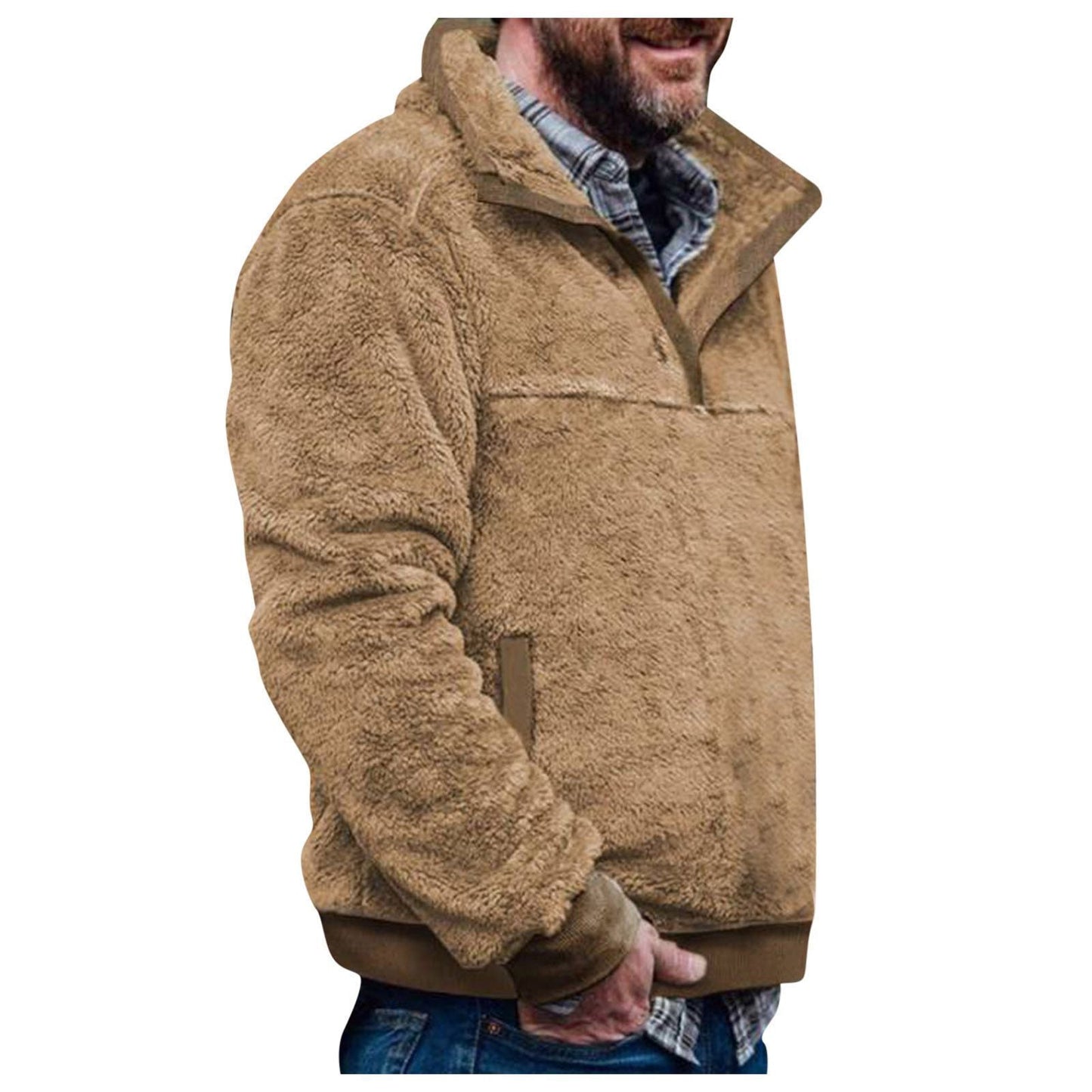 Herren Pulloverjacke mit farbenfrohem, geometrischem Design und praktischer Brusttasche Stilzeits