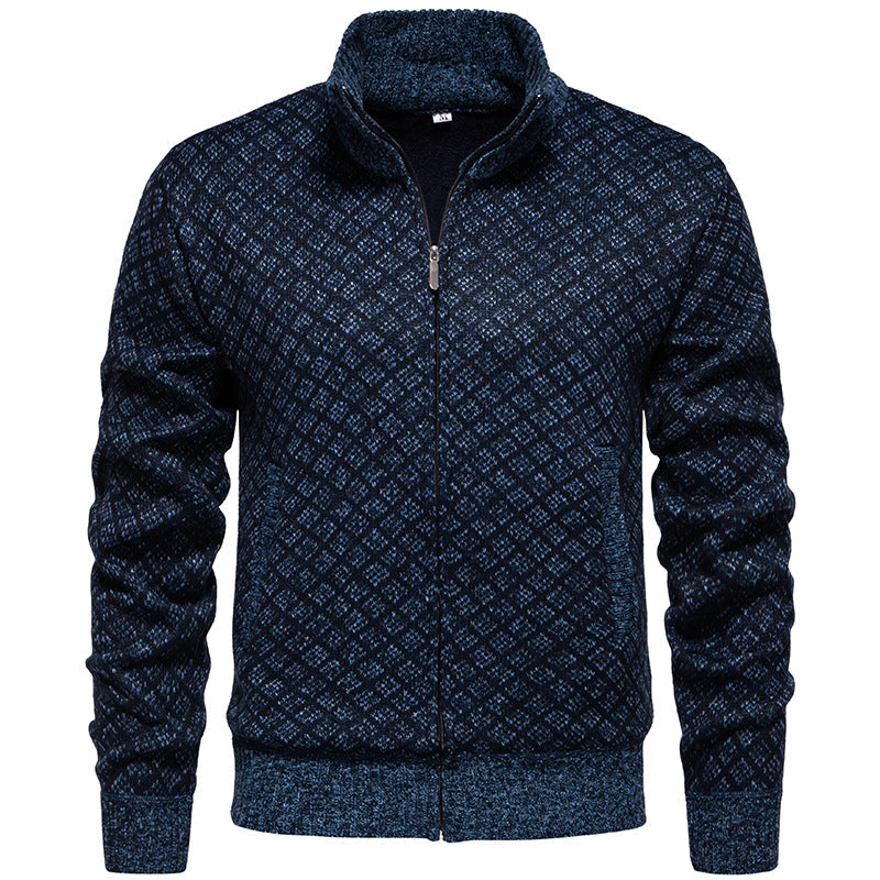 Herren sportliche Strickjacke mit modernem Muster Stilzeits