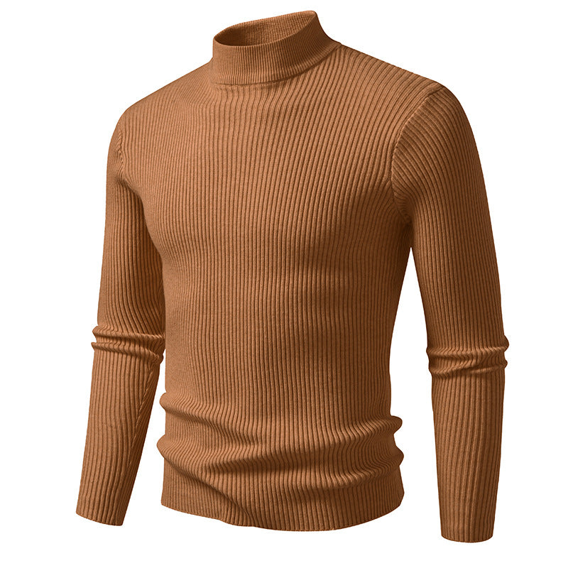 Herren Rollkragenpullover aus hochwertiger Stretch-Wolle mit Rippstruktur Stilzeits