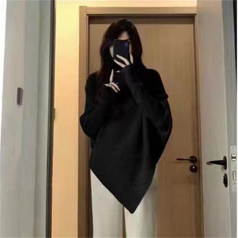 Damen asymmetrischer Strickpullover im lässigen Oversized-Design Stilzeits