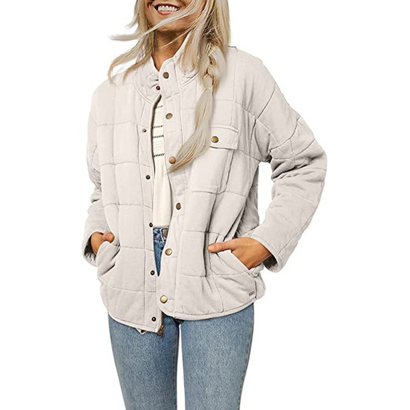 Damen Steppjacke mit dekorativem Knopf Stilzeits