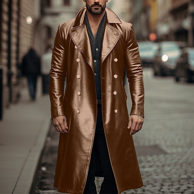 Herren Eleganter und glänzender Trenchcoat Stilzeits