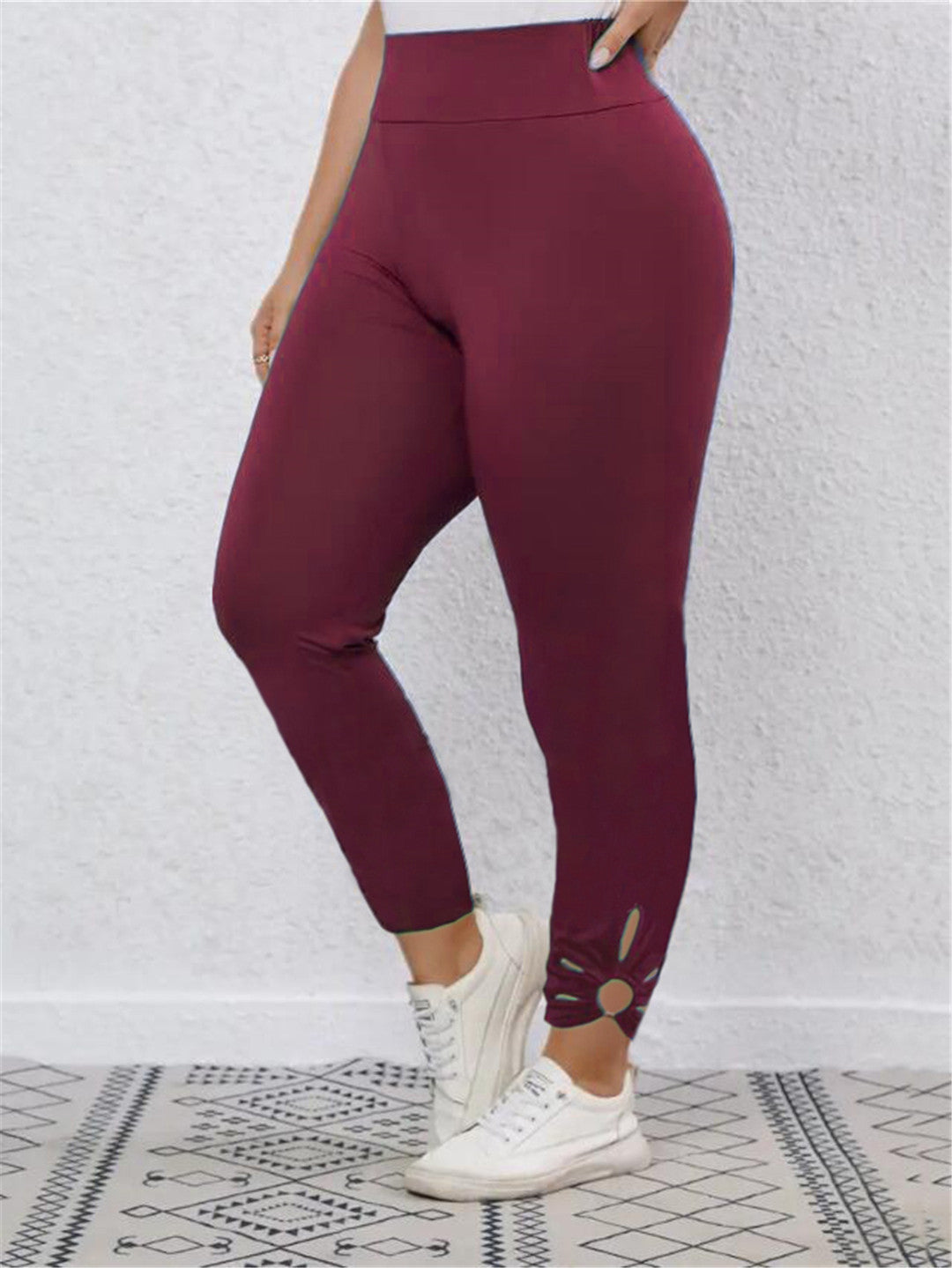 Damen Hochbundige Leggings mit stilvollen Schnittdetails Stilzeits