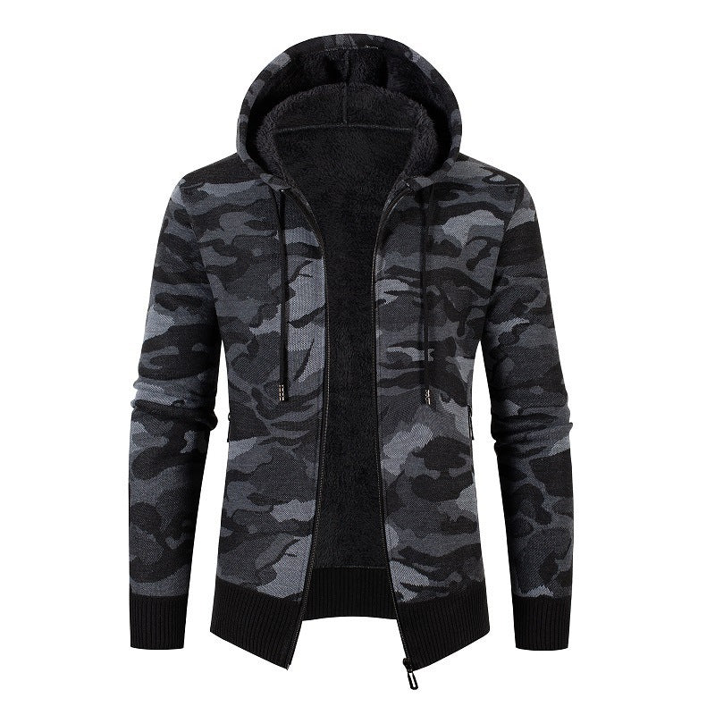 Herren moderne Kapuzenjacke mit Fleece-Futter Stilzeits