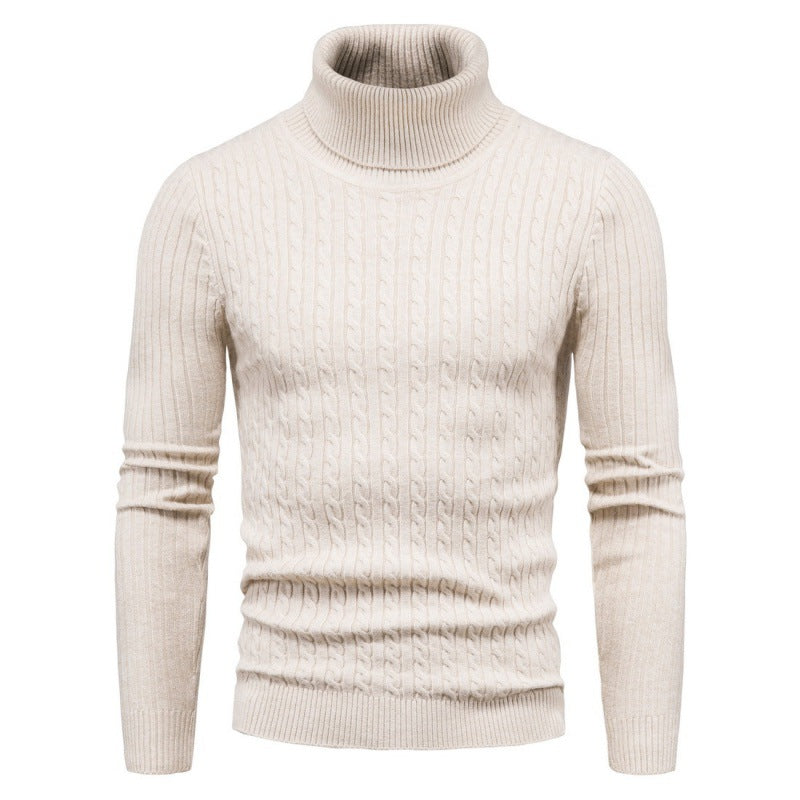Herren Rollkragenpullover mit Zopfmuster Stilzeits