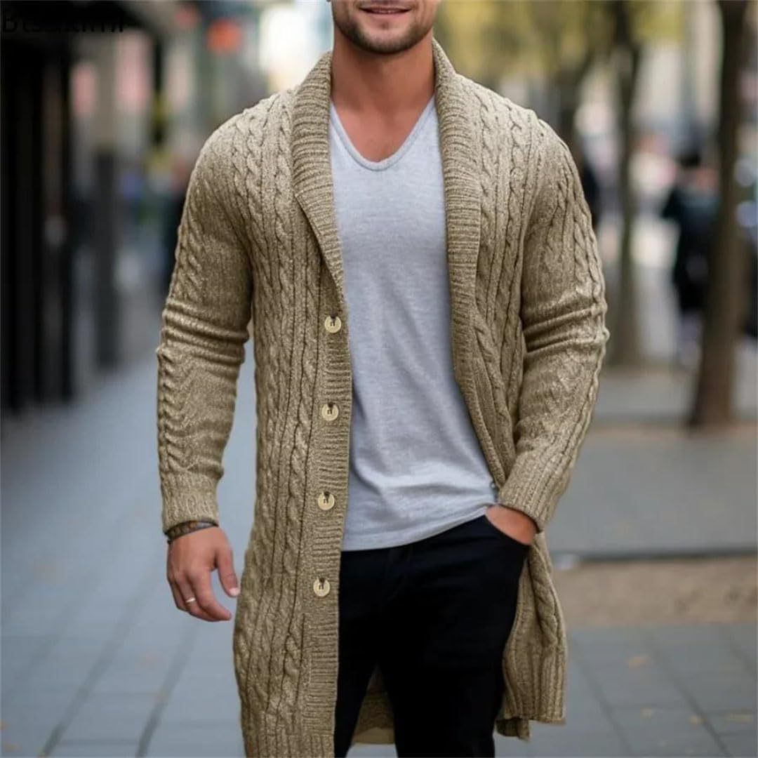 Herren Strickjacke mit offenem Design und Knopfdetails Stilzeits