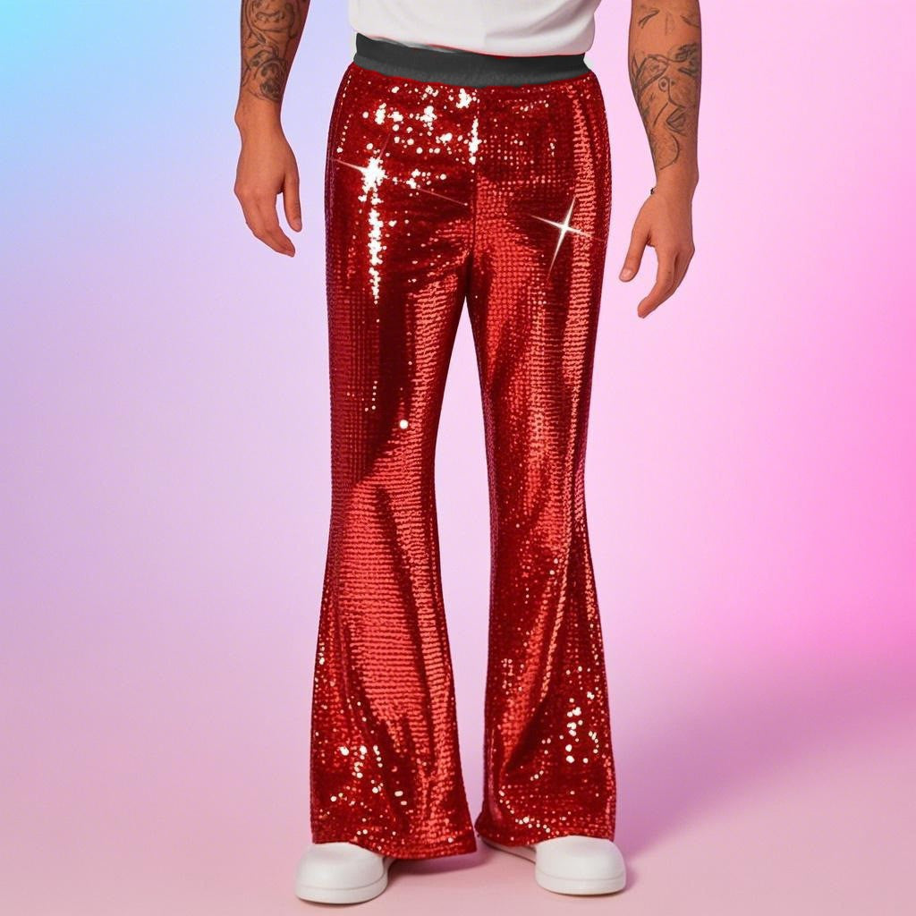 Herren glitzernde Paillettenhose im extravaganten Disco-Stil Stilzeits