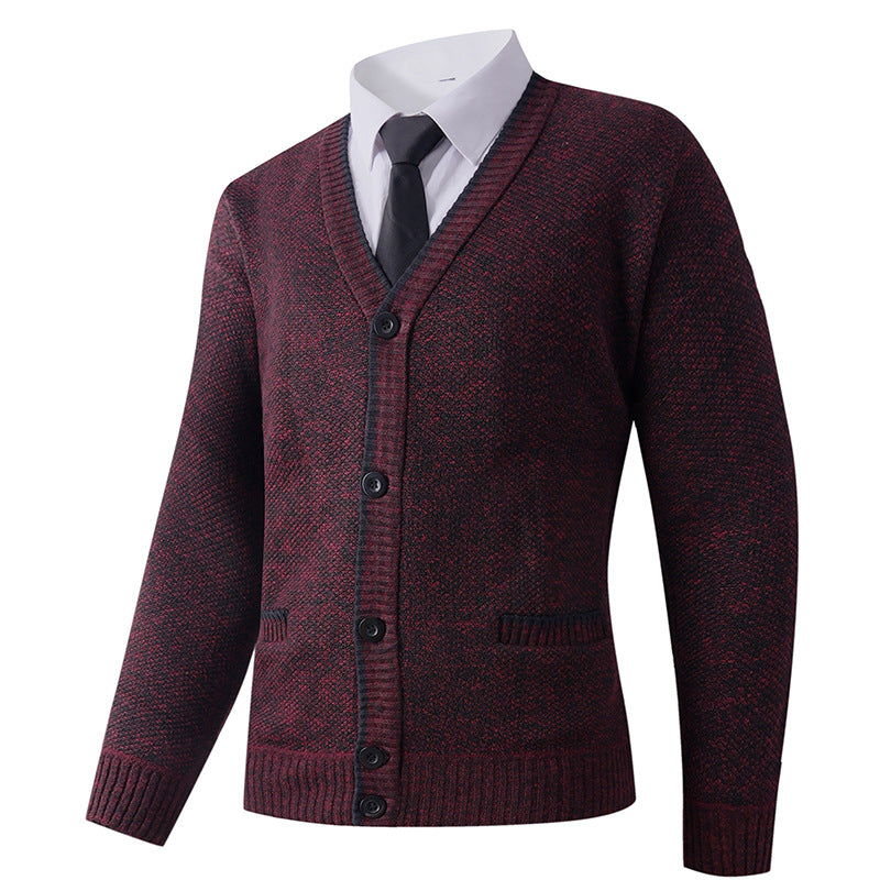 Herren Strickjacke mit V-Ausschnitt und klassischem Design Stilzeits