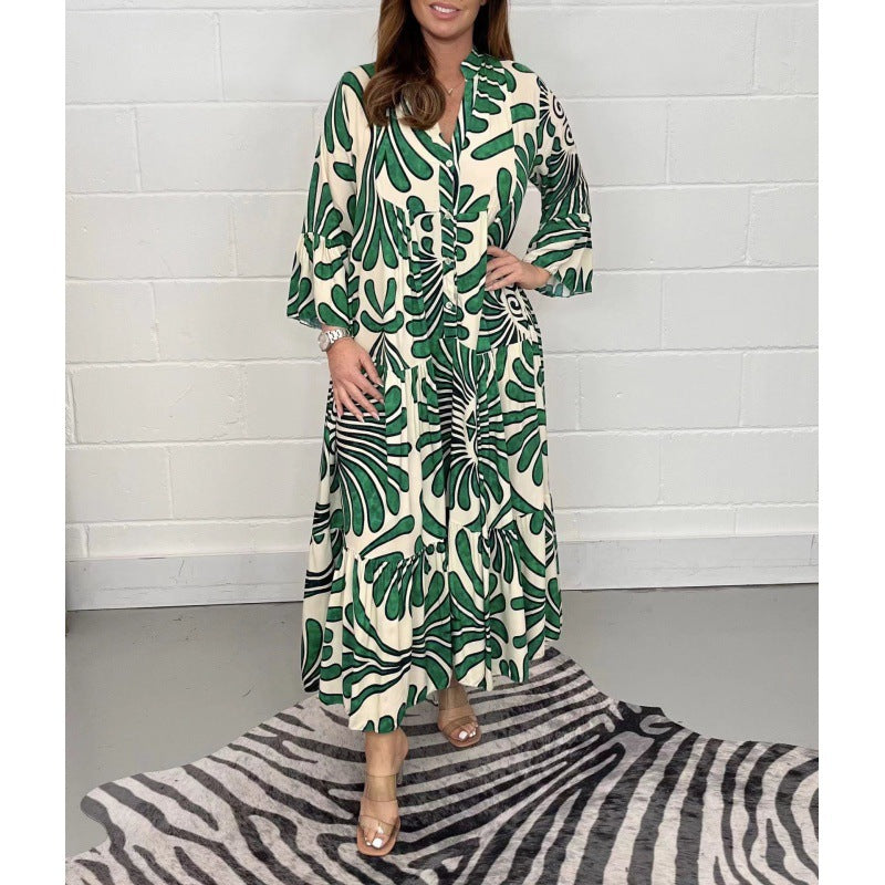 Elegantes Chiffon-Wickelkleid mit V-Ausschnitt von Fudus