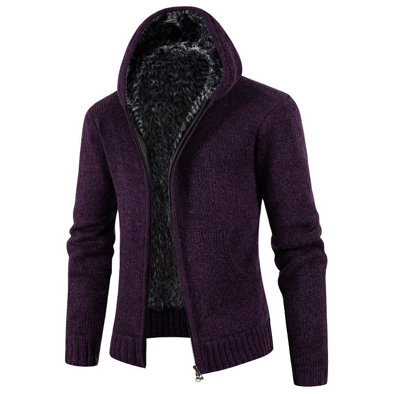 Herren Strickjacke mit Kapuze und weichem Innenfutter Stilzeits