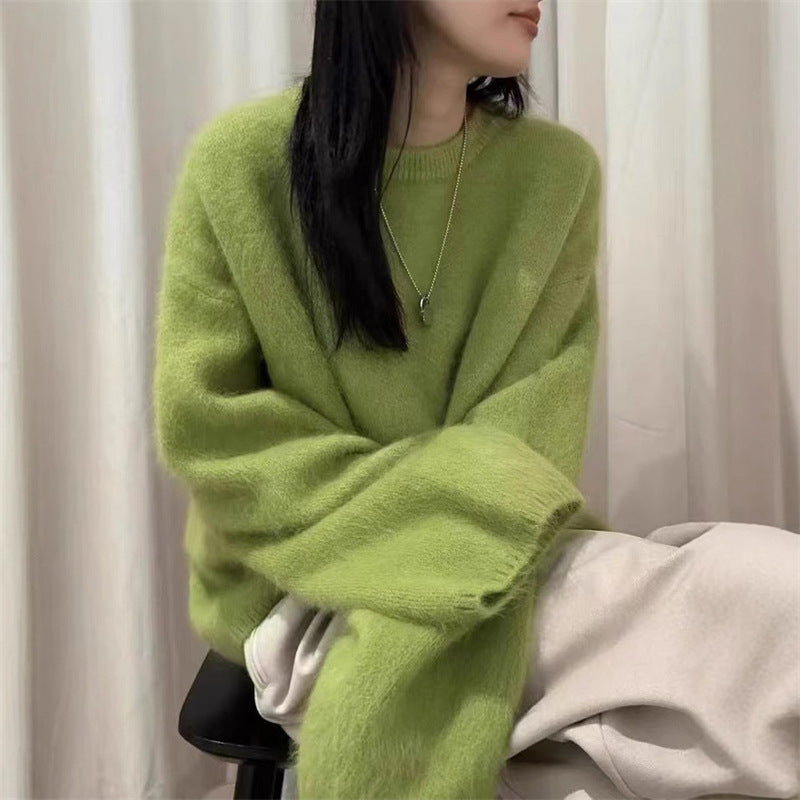 Damen Pullover mit weichem, flauschigem Material Stilzeits