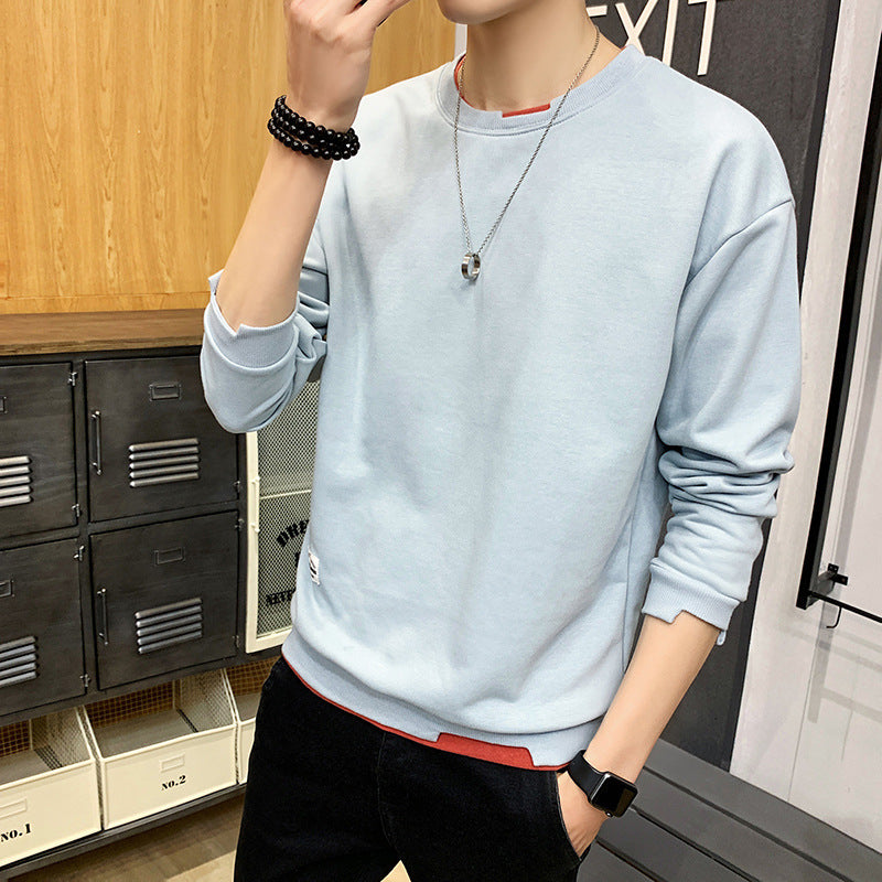 Herren lässiger Sweatshirt mit kontrastierendem Saum Stilzeits