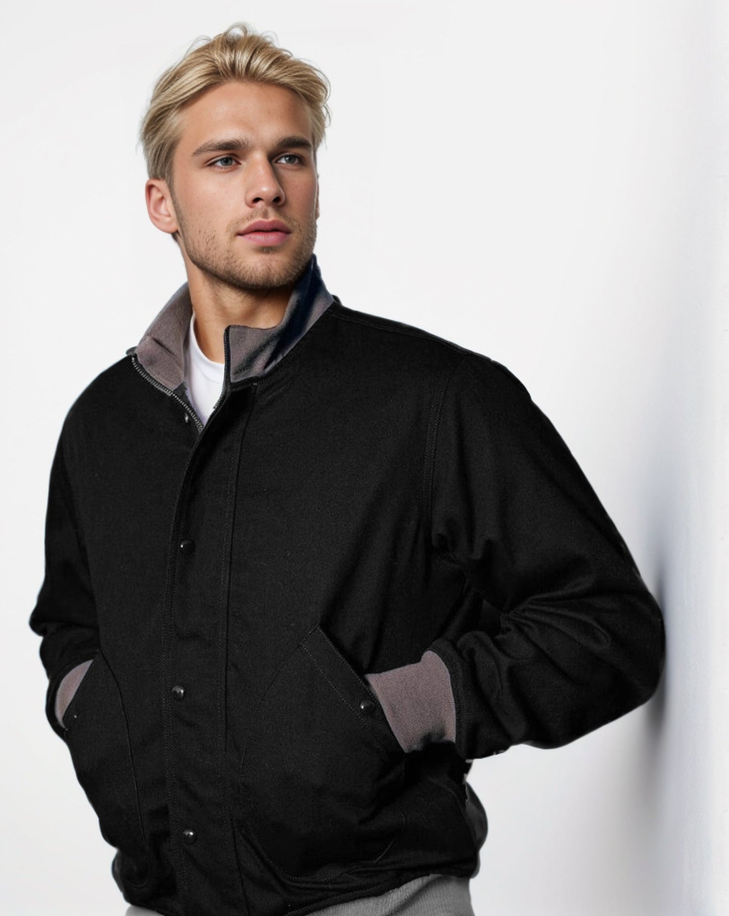 Herren elegante Übergangsjacke mit hohem Kragen Stilzeits