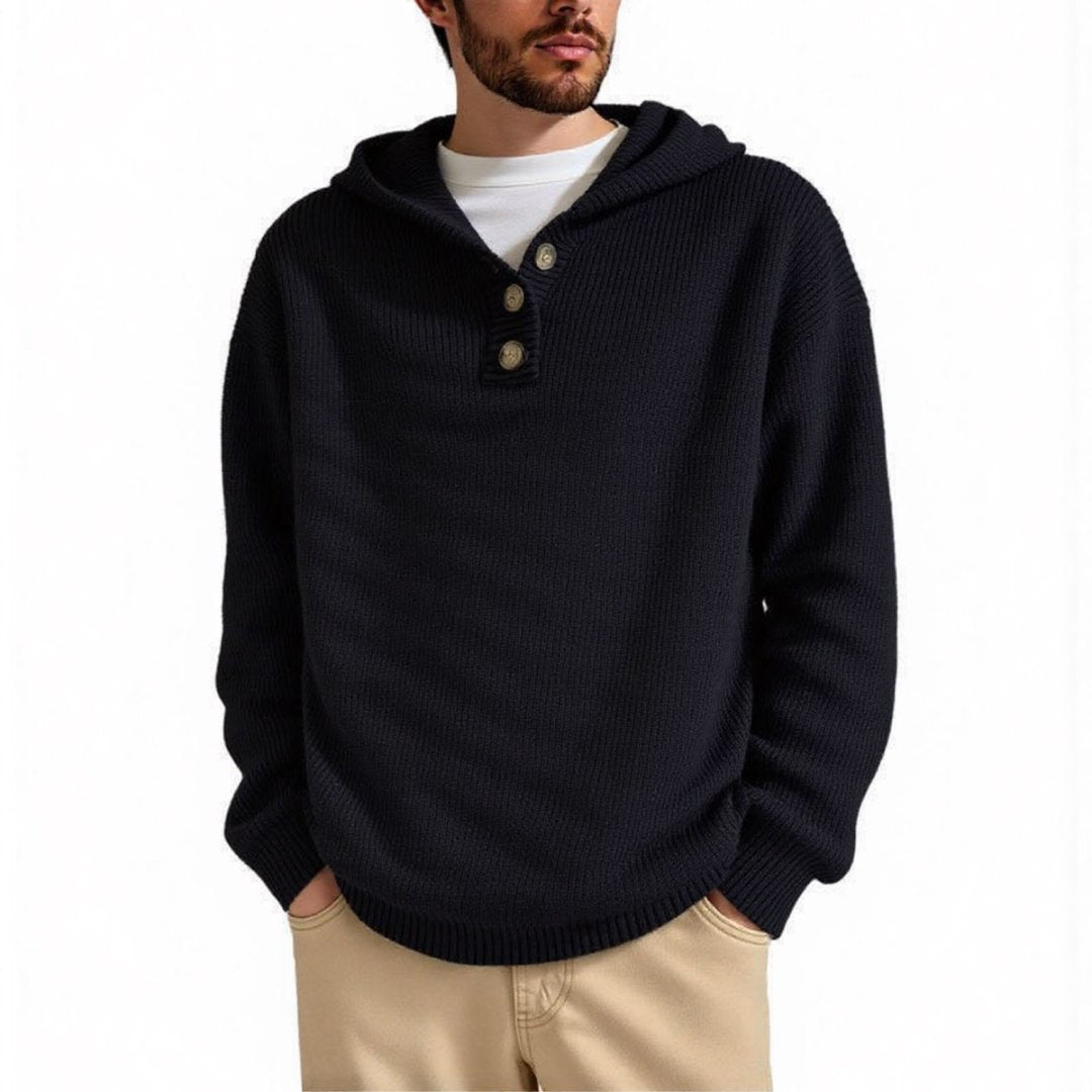 Herren Kapuzenpullover mit strukturiertem Zopfmuster Stilzeits