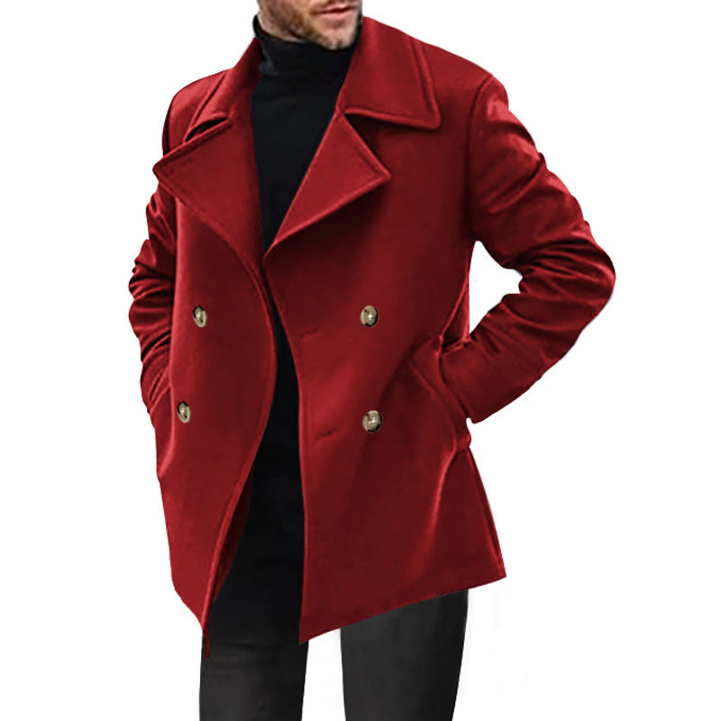 Herren klassischer Peacoat mit modischem Revers und eleganten Knopfdetails Stilzeits