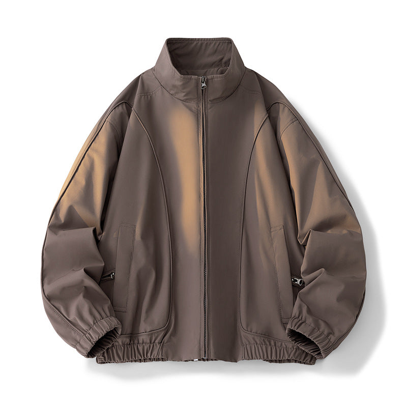 Damen hochschneiderte Übergangsjacke mit elastischem Bund und praktischen Taschen Stilzeits