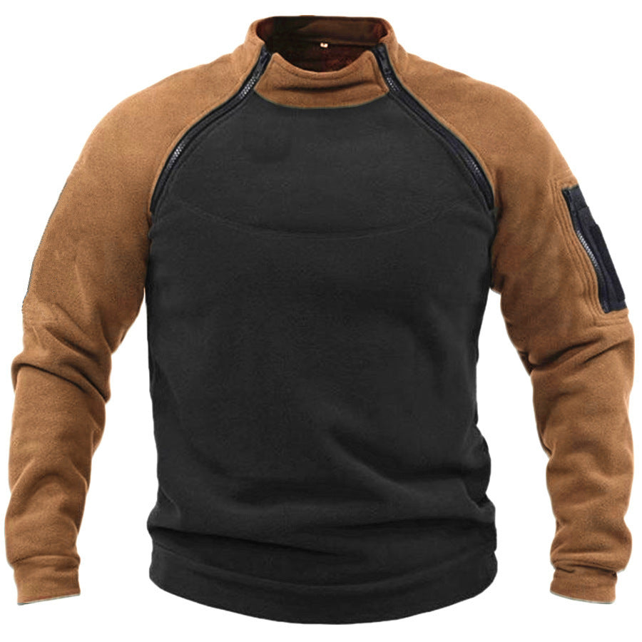 Herren funktioneller Fleece-Pullover mit hohem Kragen Stilzeits