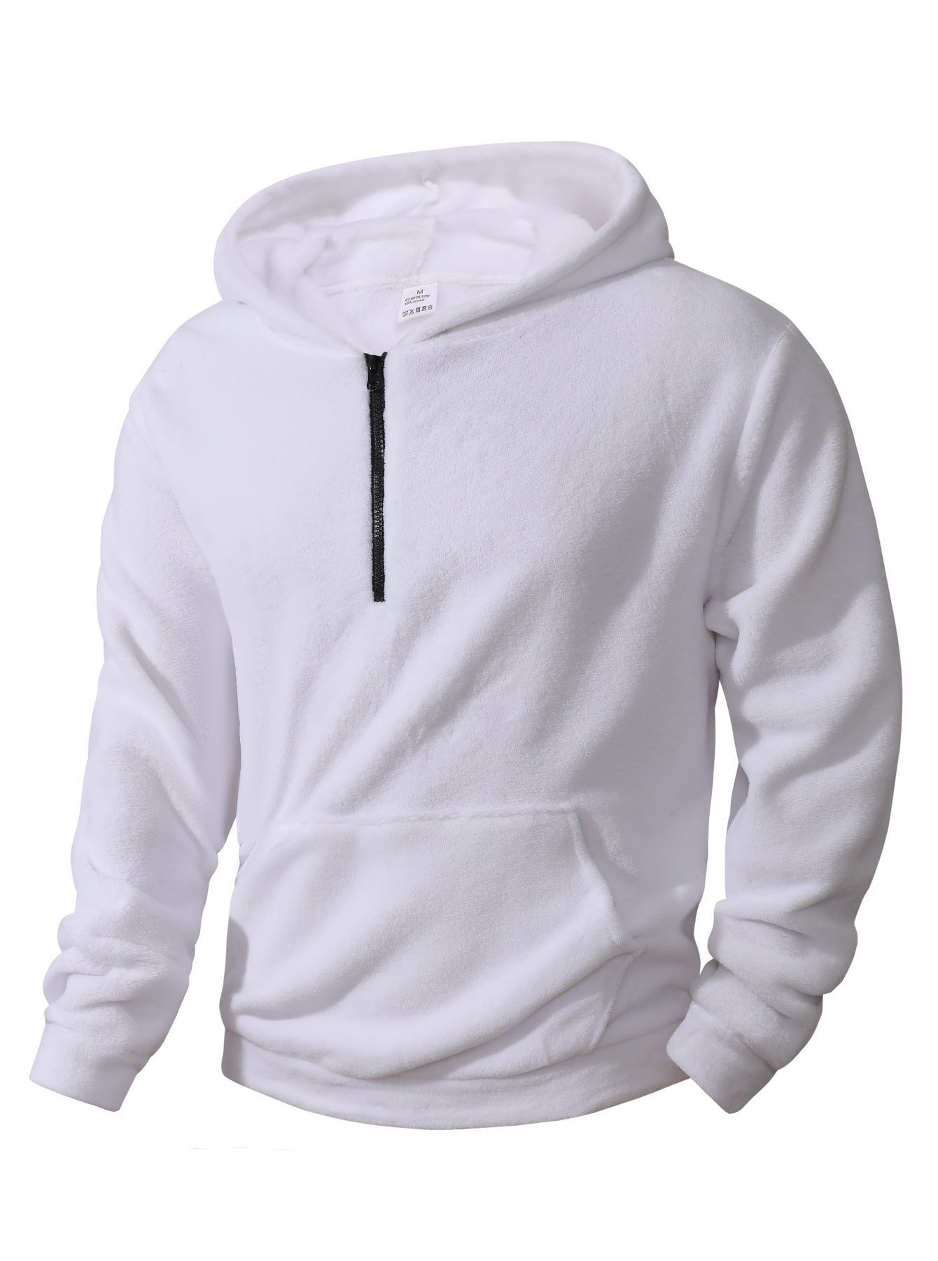 Herren Fleece-Hoodie mit innovativem halblangem Reißverschluss Stilzeits