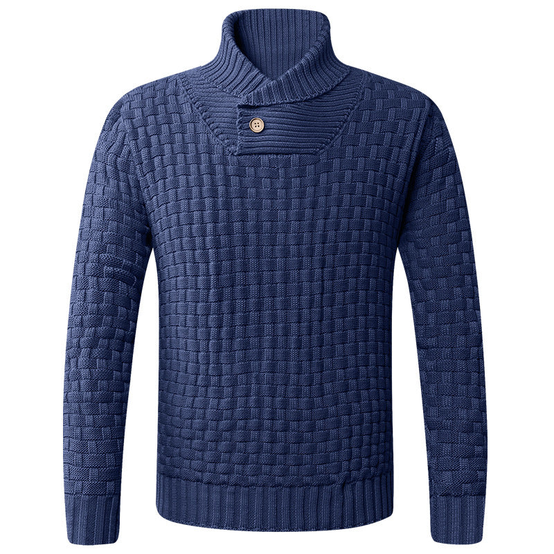 Herren Strickpullover mit modernem Schalkragen und Knopfdetails Stilzeits